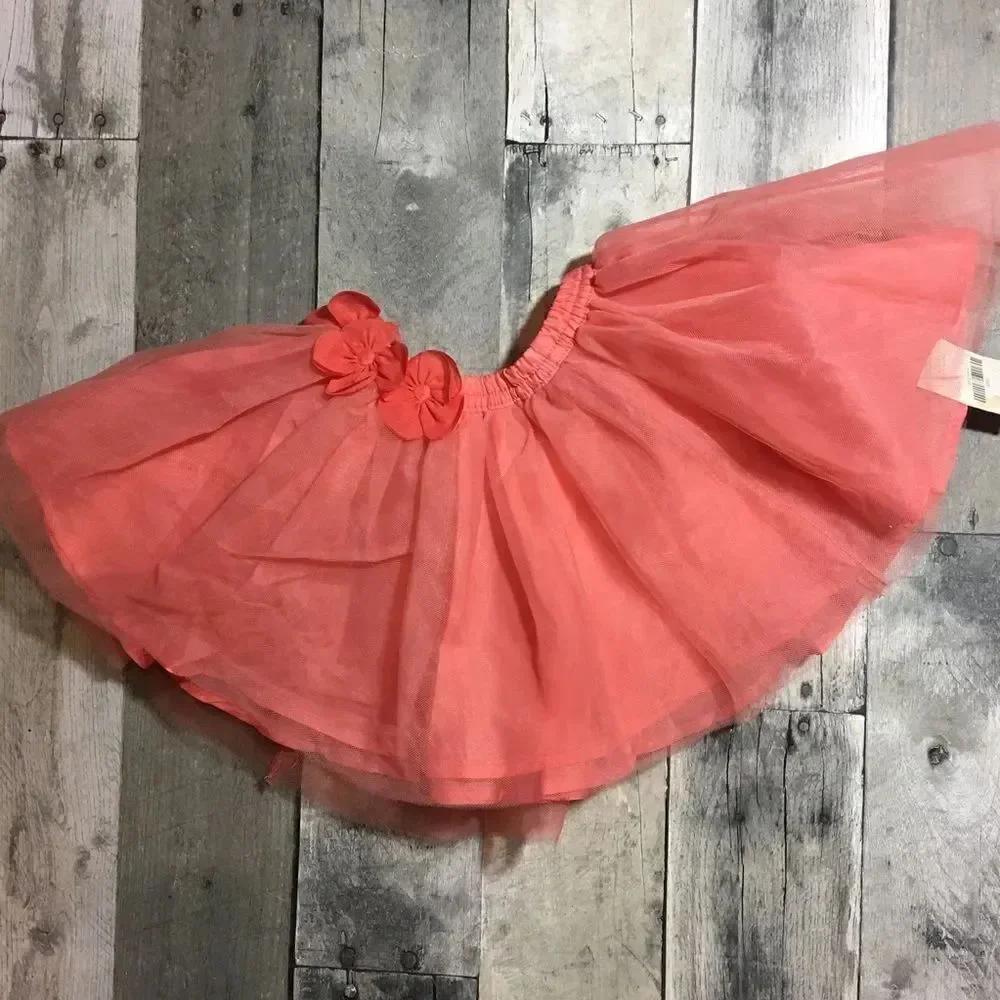 Gymboree peach tutu flower skirt